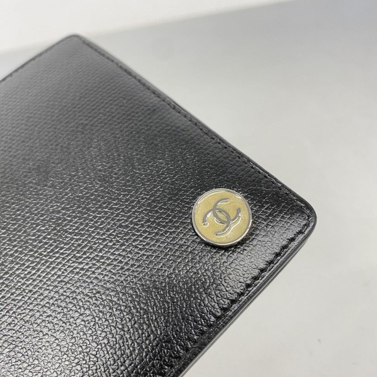 【6fc3263-k】シャネル 財布 ココボタン レザー ブラック シルバー金具【中古】レディース