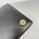 【6fc3263-k】シャネル 財布 ココボタン レザー ブラック シルバー金具【中古】レディース