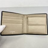 【6fc3263-k】シャネル 財布 ココボタン レザー ブラック シルバー金具【中古】レディース