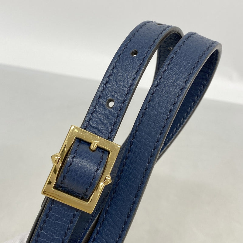 【6fc3265-k】グッチ ショルダーバッグ オフィディア 499621 レザー ネイビーブルー ゴールド金具【中古】レディース