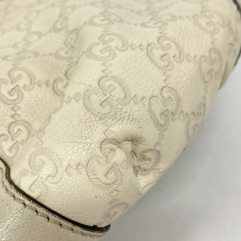 【6fc3274-k】グッチ トートバッグ グッチシマ 211983 レザー アイボリー シャンパンゴールド金具【中古】レディース