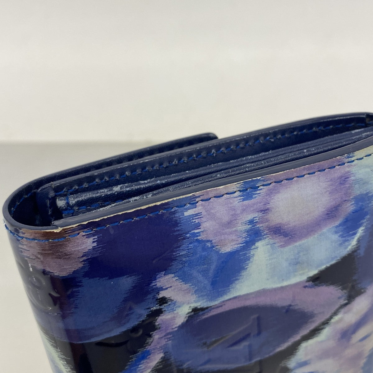 【6fc3280-k】ルイヴィトン 長財布 ヴェルニ イカットフラワー ポルトフォイユサラ M90021 グランブルー【中古】レディース