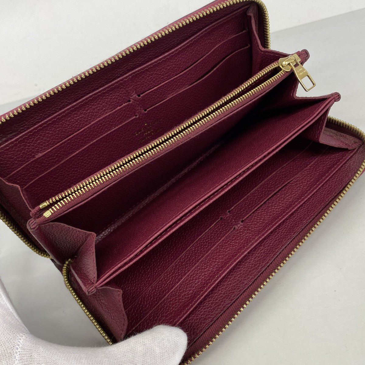 【6fc3282-k】ルイヴィトン 長財布 モノグラム・アンプラント ジッピーウォレット M62214 レザン【中古】レディース