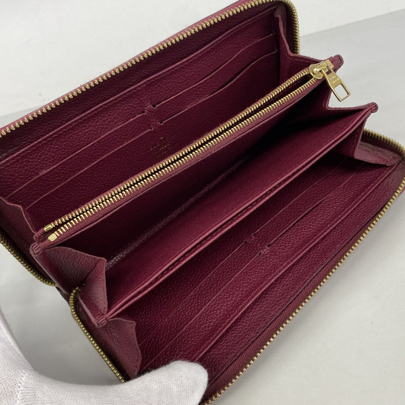 【6fc3282-k】ルイヴィトン 長財布 モノグラム・アンプラント ジッピーウォレット M62214 レザン【中古】レディース