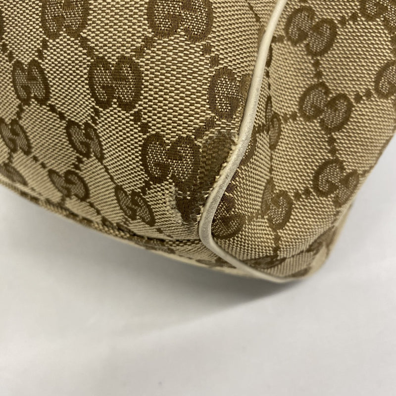 【6fc3283-k】グッチ トートバッグ GGキャンバス 388919 キャンバス ベージュ シャンパンゴールド金具【中古】レディース