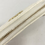 【6fc3292-k】シャネル コインケース マトラッセ キャビアスキン ホワイト シャンパンゴールド金具【中古】レディース