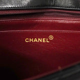【6fc3309】シャネル ショルダーバッグ ダイアナ チェーンショルダー ラムスキン ブラック ゴールド金具【中古】レディース