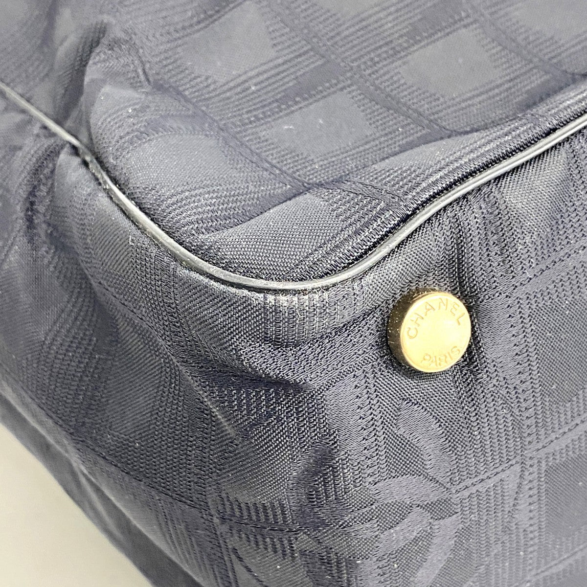 【6fc3333-k】シャネル トートバッグ ニュートラベル ナイロン ブラック シャンパンゴールド金具【中古】レディース