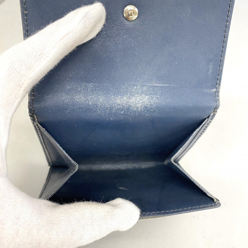 【6fc3337-k】ルイヴィトン 三つ折り財布 モノグラム・マット ポルトモネビエカルトクレディ M65115 ブルー【中古】レディース