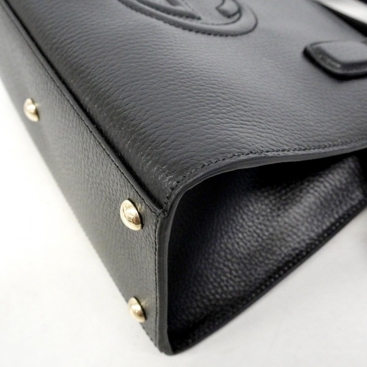 【6fc3346】グッチ ハンドバッグ ソーホー 607722 レザー ブラック シャンパンゴールド金具 2wayバッグ【中古】レディース