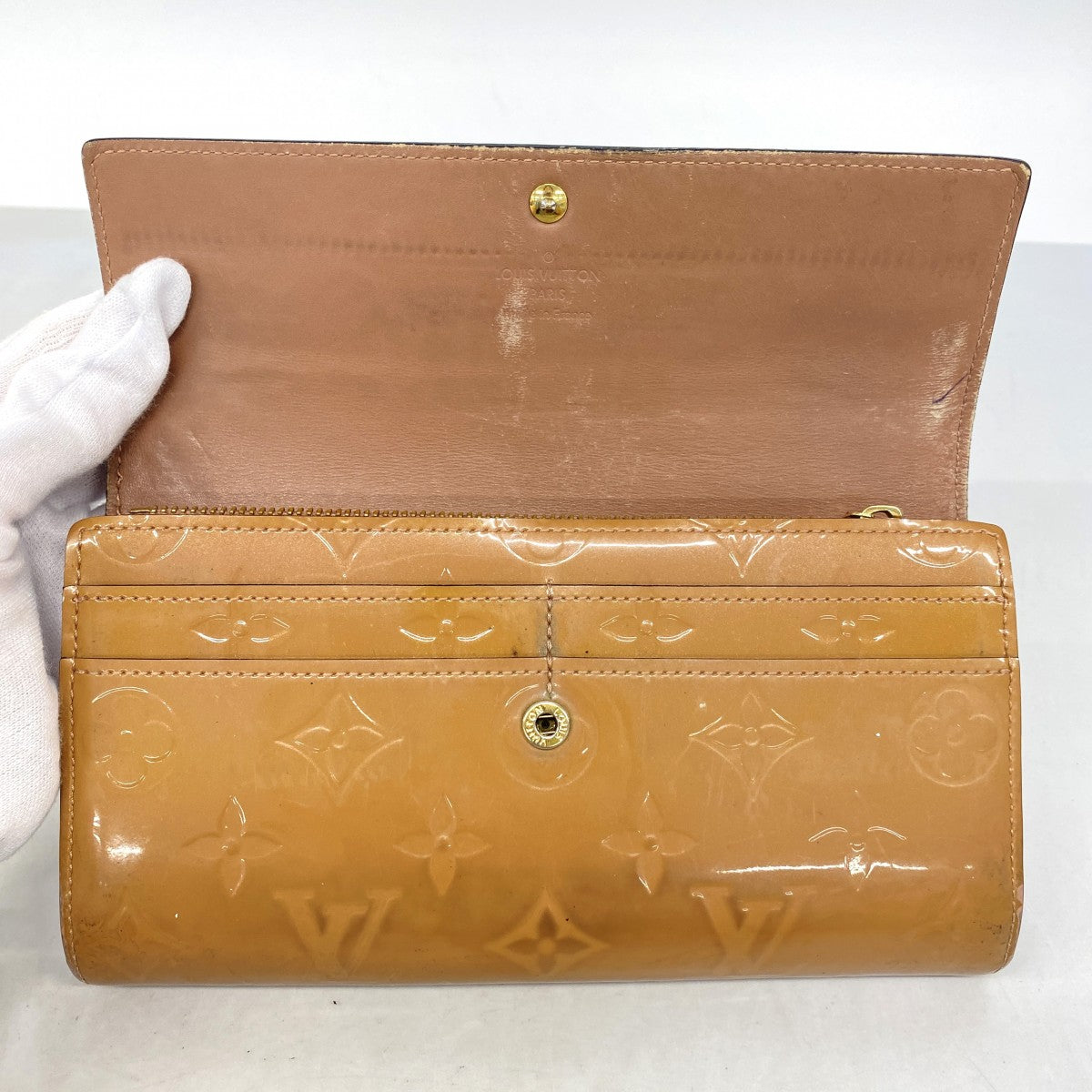 【6fc3372】ルイヴィトン 長財布 ヴェルニ ポルトフォイユサラ M91767 ローズヴェルール【中古】レディース