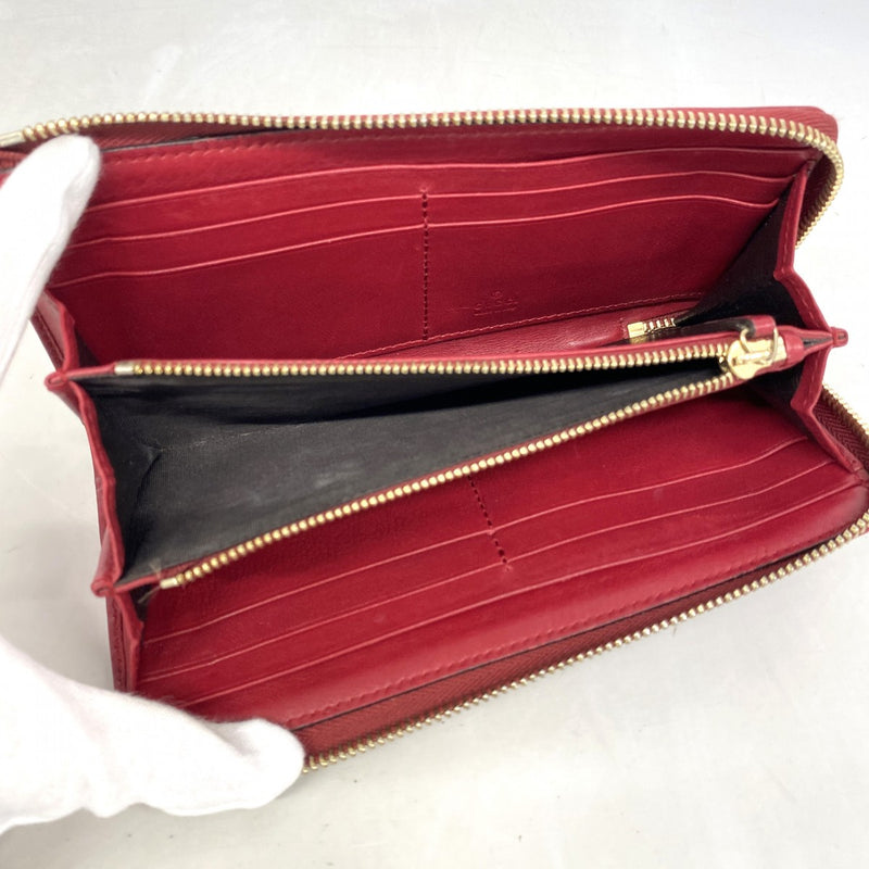 【6fc3384】グッチ 長財布 GGキャンバス 295671 キャンバス ベージュ レッド シャンパンゴールド金具【中古】レディース