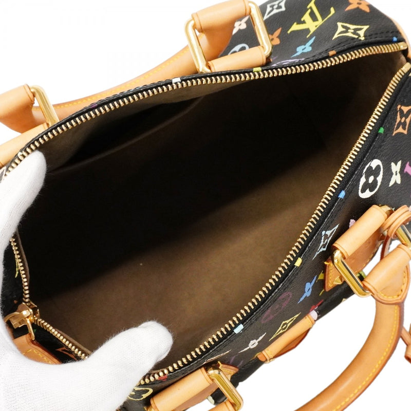 【6fc3387-k】ルイヴィトン ハンドバッグ モノグラム・マルチカラー スピーディ30 M92642 ノワール【中古】レディース