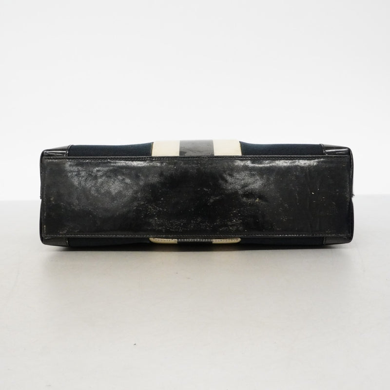 【6fc3392】グッチ トートバッグ 002 1119 キャンバス ブラック ネイビー ゴールド金具【中古】レディース
