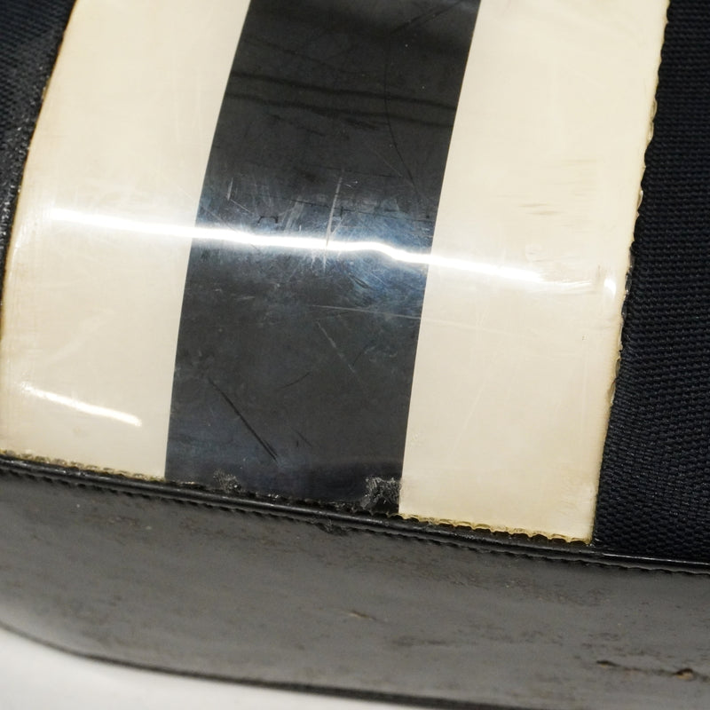【6fc3392】グッチ トートバッグ 002 1119 キャンバス ブラック ネイビー ゴールド金具【中古】レディース