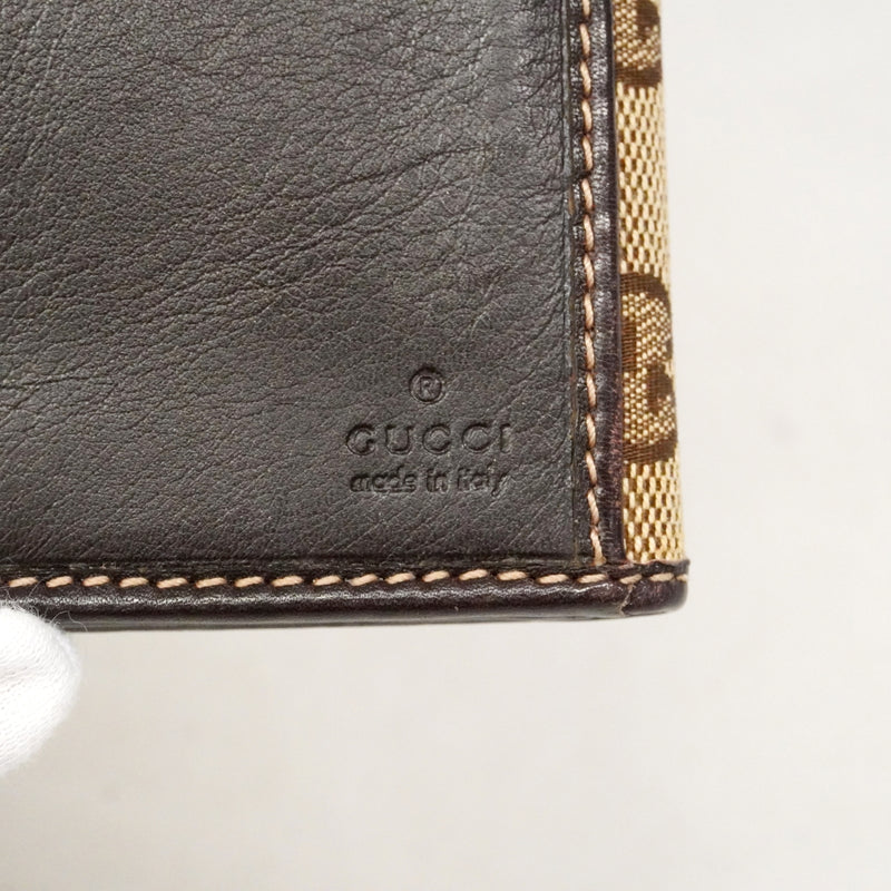 【6fc3395】グッチ 長財布 GGキャンバス 226154 キャンバス ブラウン ゴールド金具【中古】レディース