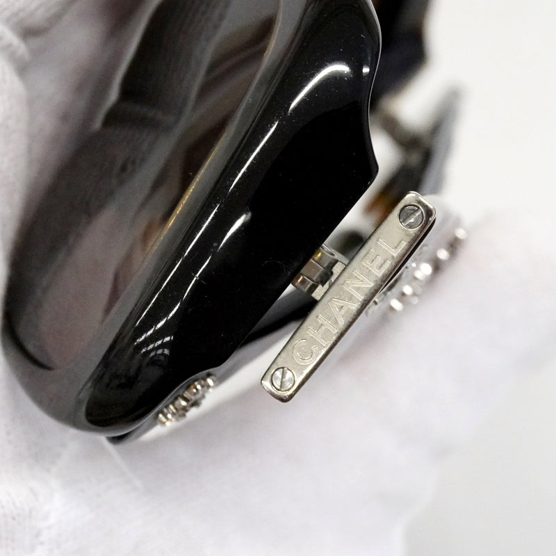 【6fc3407-e】シャネル サングラス 5149-B-A プラスチック ブラック シルバー金具【中古】レディース