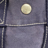 【6fc3466】エルメス トートバッグ ドーヴィルPM キャンバス ネイビー シルバー金具【中古】レディース