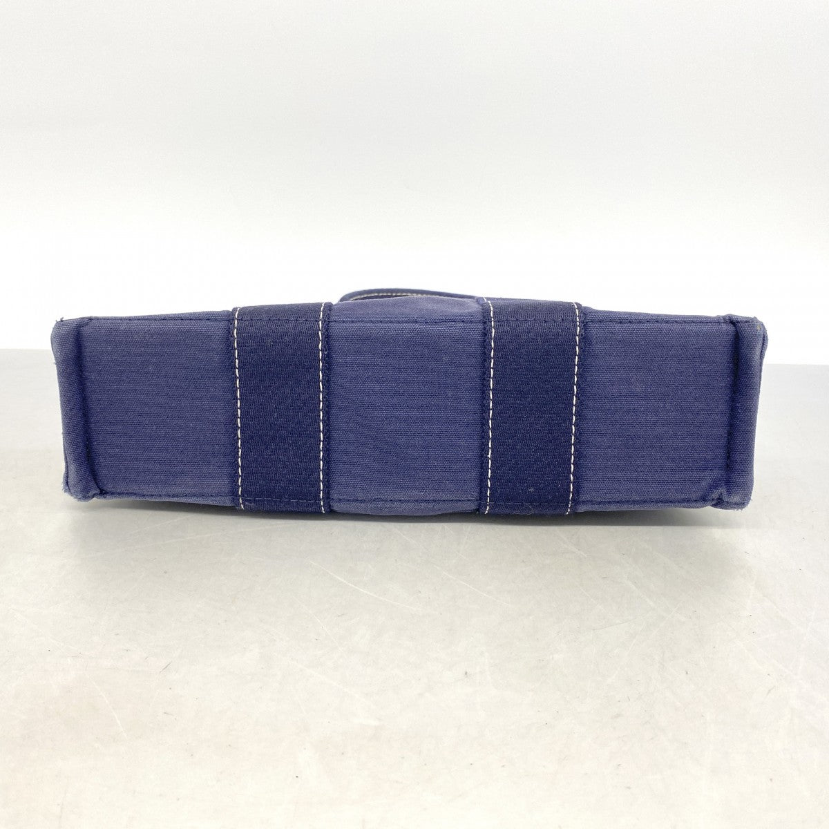 【6fc3466】エルメス トートバッグ ドーヴィルPM キャンバス ネイビー シルバー金具【中古】レディース