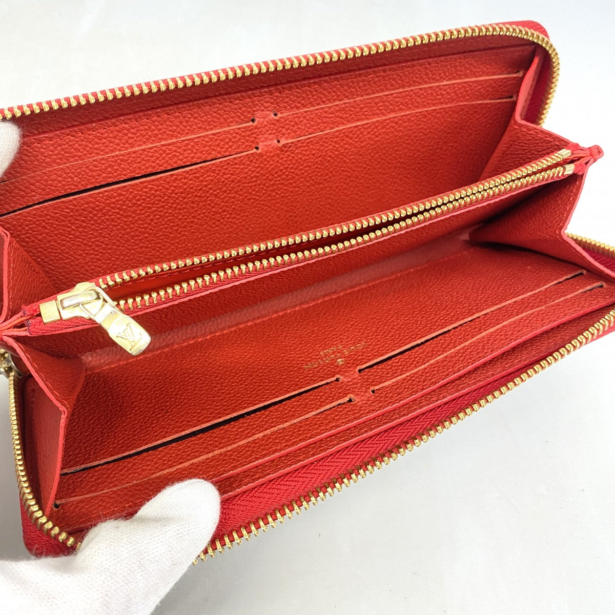【6fc3474】ルイヴィトン 長財布 モノグラム・アンプラント ポルトフォイユクレマンス M68325 マリーヌルージュ【中古】レディース