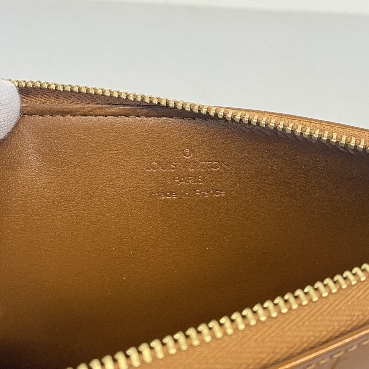 【6fc3481】ルイヴィトン ポーチ ヴェルニ レキシントン M91133 ブロンズ【中古】レディース