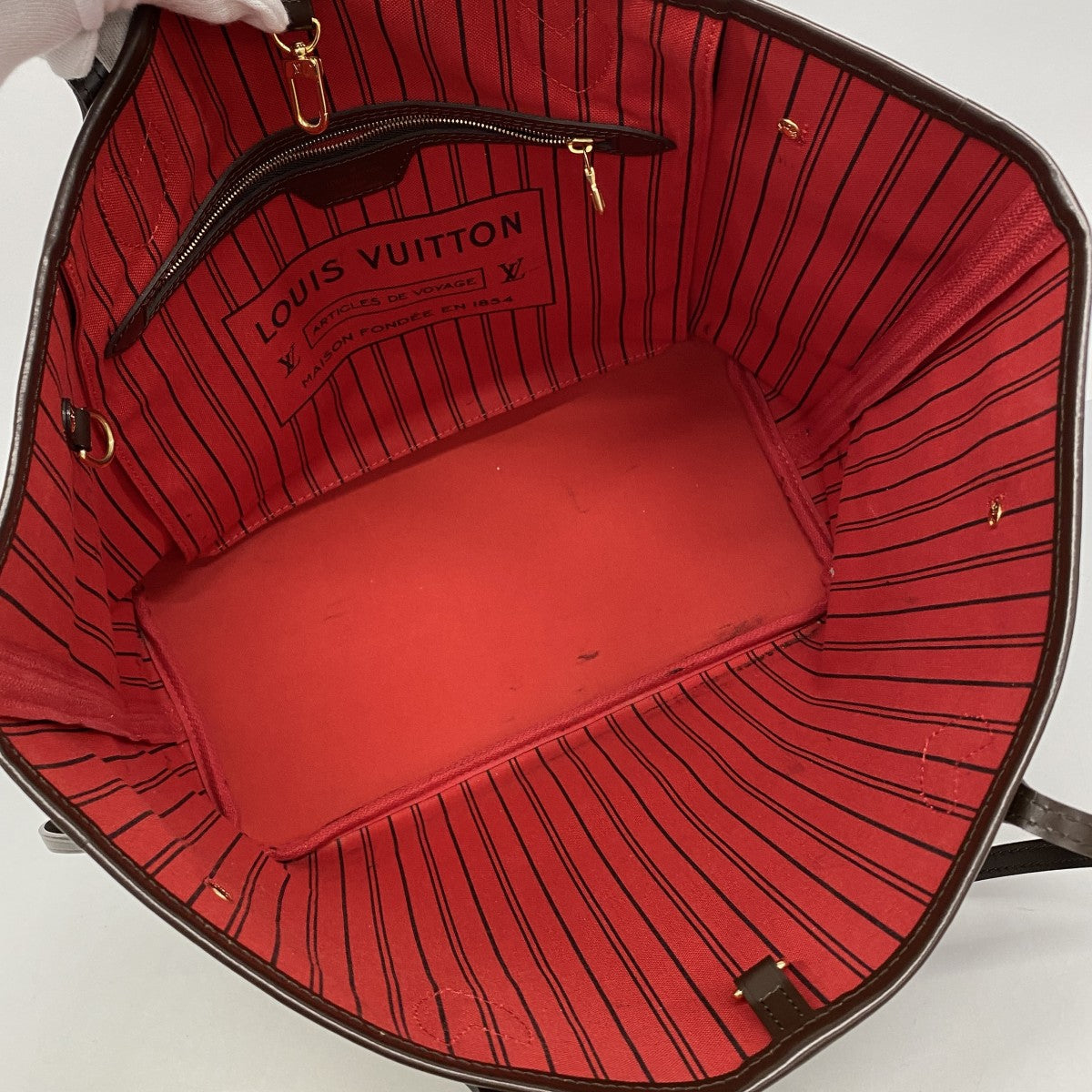 【6fc3491】ルイヴィトン トートバッグ ダミエ ネヴァーフルMM N41358 エベヌ【中古】レディース