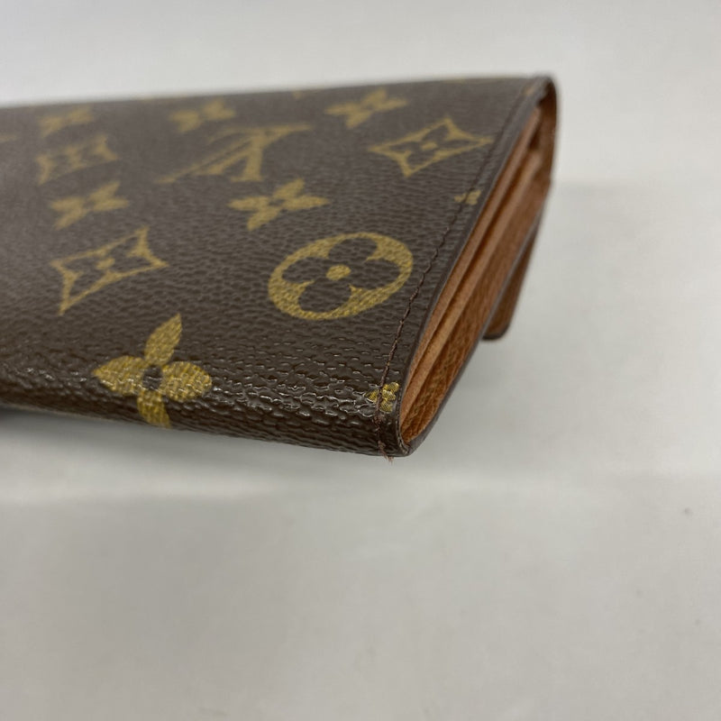 【6fc3494】ルイヴィトン 長財布 モノグラム ポシェットポルトモネクレディ M61725 ブラウン【中古】レディース