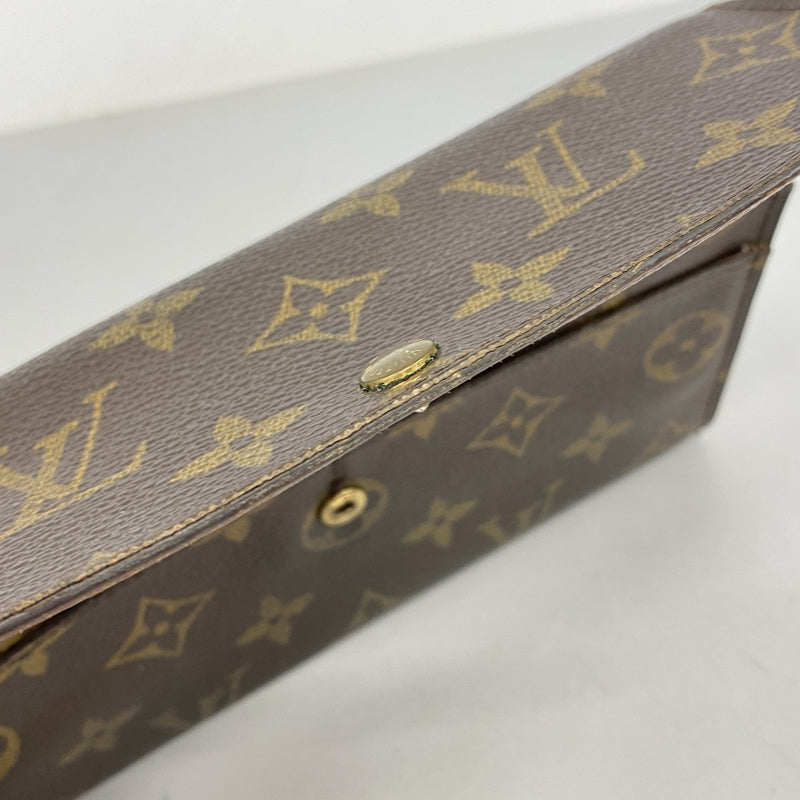 【6fc3495】ルイヴィトン 長財布 モノグラム ポシェットポルトモネクレディ M61725 ブラウン【中古】レディース