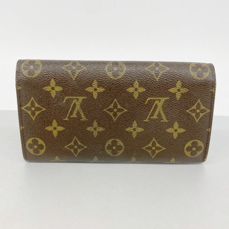 【6fc3495】ルイヴィトン 長財布 モノグラム ポシェットポルトモネクレディ M61725 ブラウン【中古】レディース