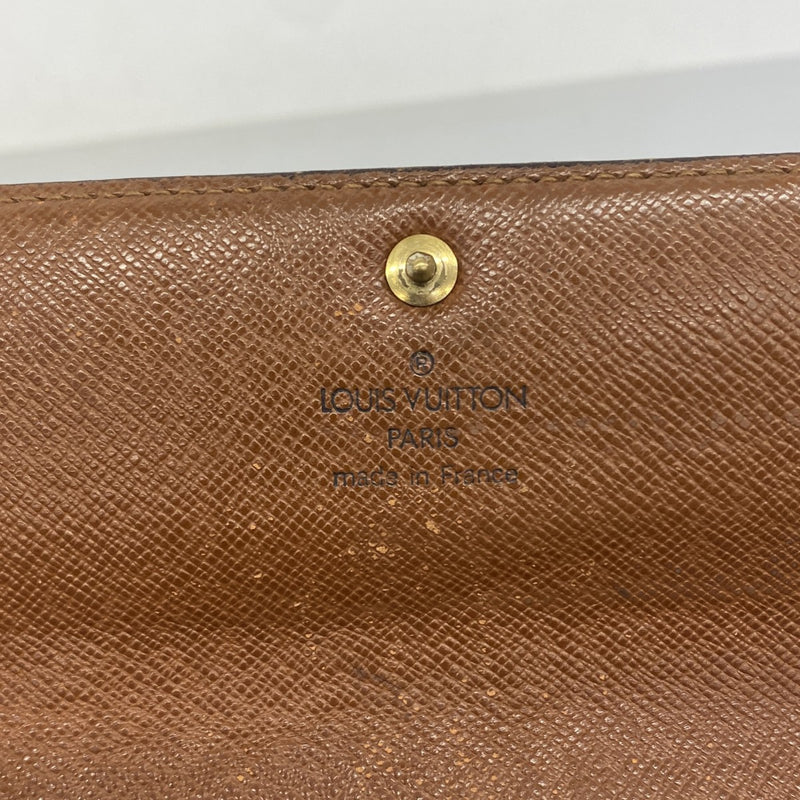 【6fc3495】ルイヴィトン 長財布 モノグラム ポシェットポルトモネクレディ M61725 ブラウン【中古】レディース
