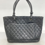 【6fc3496】シャネル トートバッグ カンボン ラムスキン ブラック シルバー金具【中古】レディース