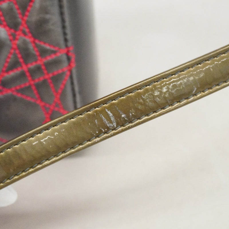 【6fc3515】クリスチャンディオール ハンドバッグ カナージュ レディディオール レザー シルバー ピンク シルバー金具 2wayバッグ【中古】レディース