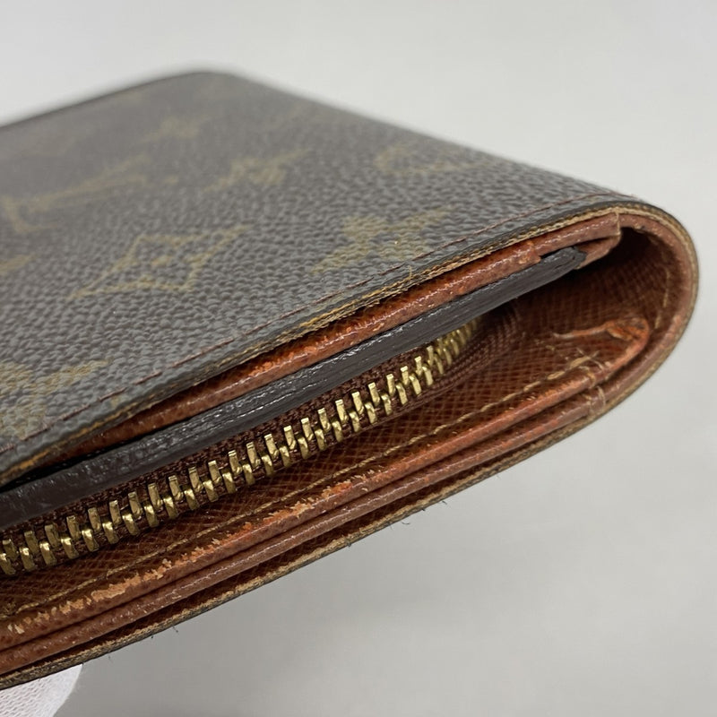 【6fc3546】ルイヴィトン 財布 モノグラム ポルトフォイユトレゾール M61736 ブラウン【中古】レディース