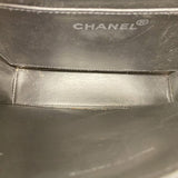 【6fc3556】シャネル ハンドバッグ キャンバス ブラック ホワイト シルバー金具【中古】レディース