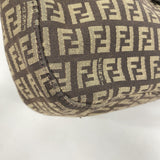 【6fc3557】フェンディ ハンドバッグ ズッカ ナイロンキャンバス ブラウン シルバー金具【中古】レディース
