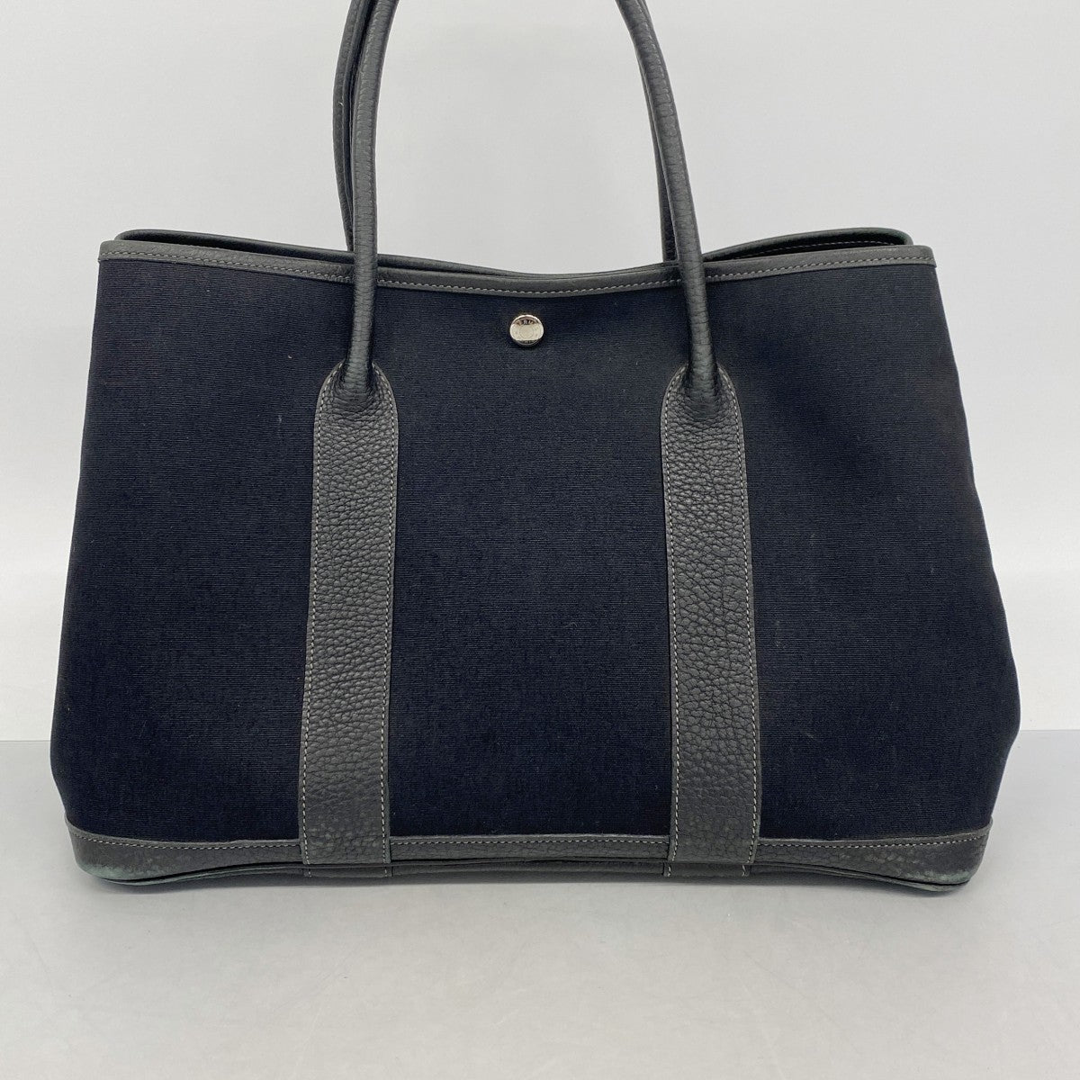 【6fc3566】エルメス トートバッグ ガーデンパーティPM トワルオフィシエ ブラック シルバー金具 □I刻印【中古】レディース