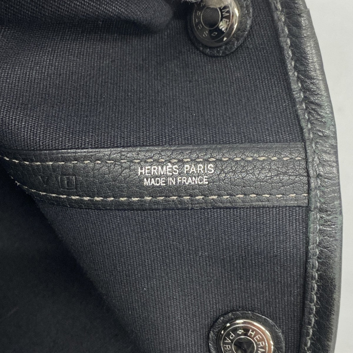 【6fc3566】エルメス トートバッグ ガーデンパーティPM トワルオフィシエ ブラック シルバー金具 □I刻印【中古】レディース