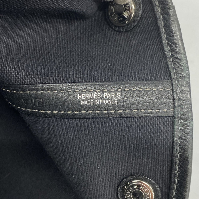 【6fc3566】エルメス トートバッグ ガーデンパーティPM トワルオフィシエ ブラック シルバー金具 □I刻印【中古】レディース
