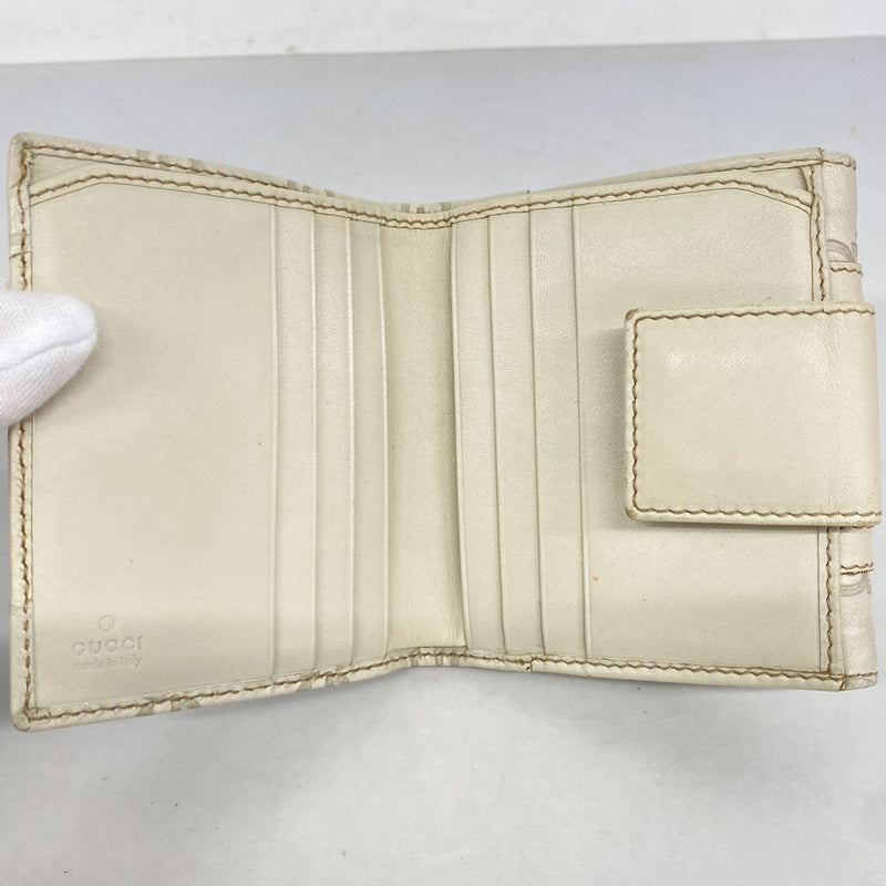 【6fc3626-k】グッチ 財布 グッチシマ 150672 レザー ベージュ ゴールド金具【中古】レディース