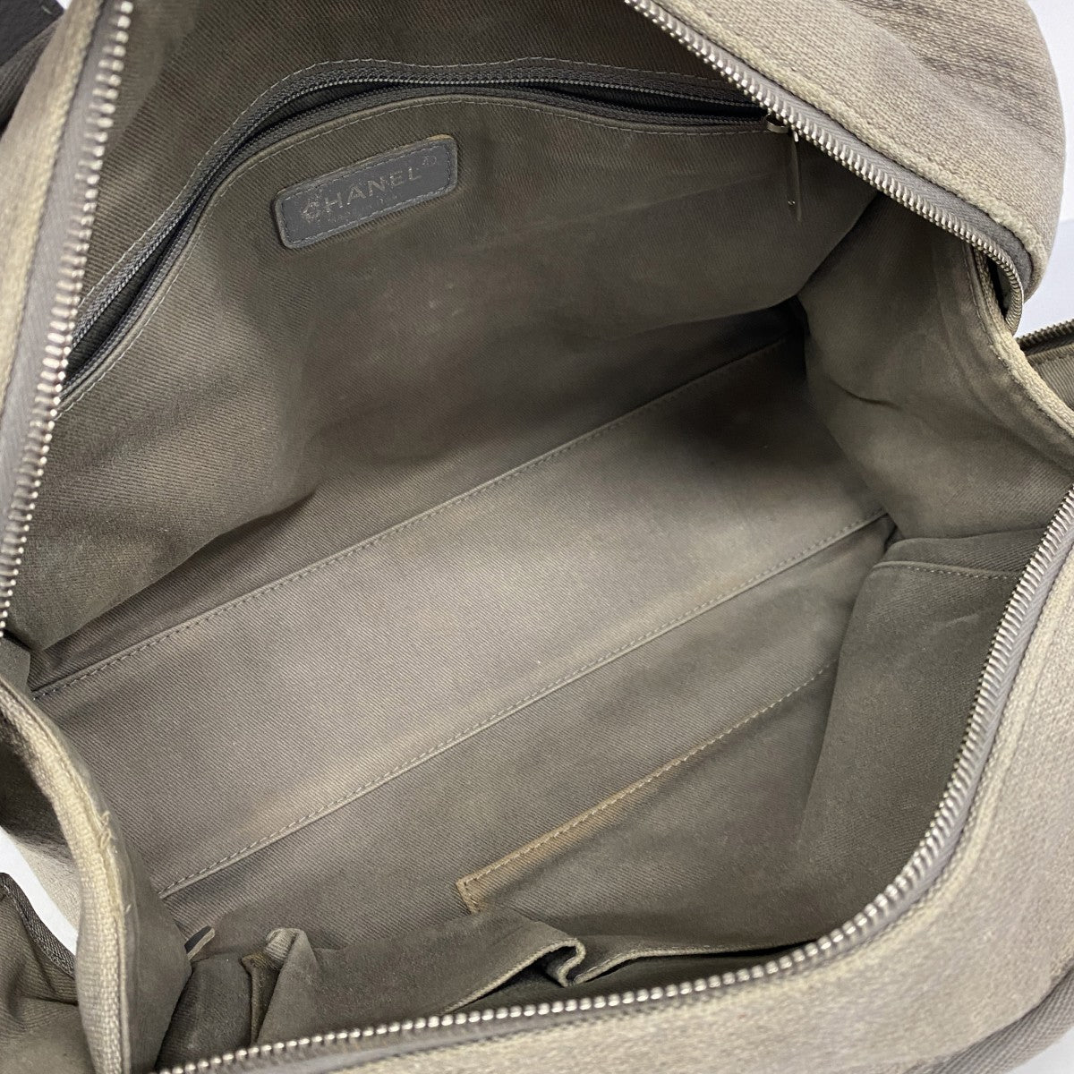 【6fc3627-k】シャネル ハンドバッグ ドーヴィル キャンバス グレー シルバー金具 2wayバッグ【中古】レディース