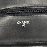 【6fc3628-k】シャネル ショルダーウォレット カメリア チェーンショルダー ラムスキン ブラック シルバー金具【中古】レディース