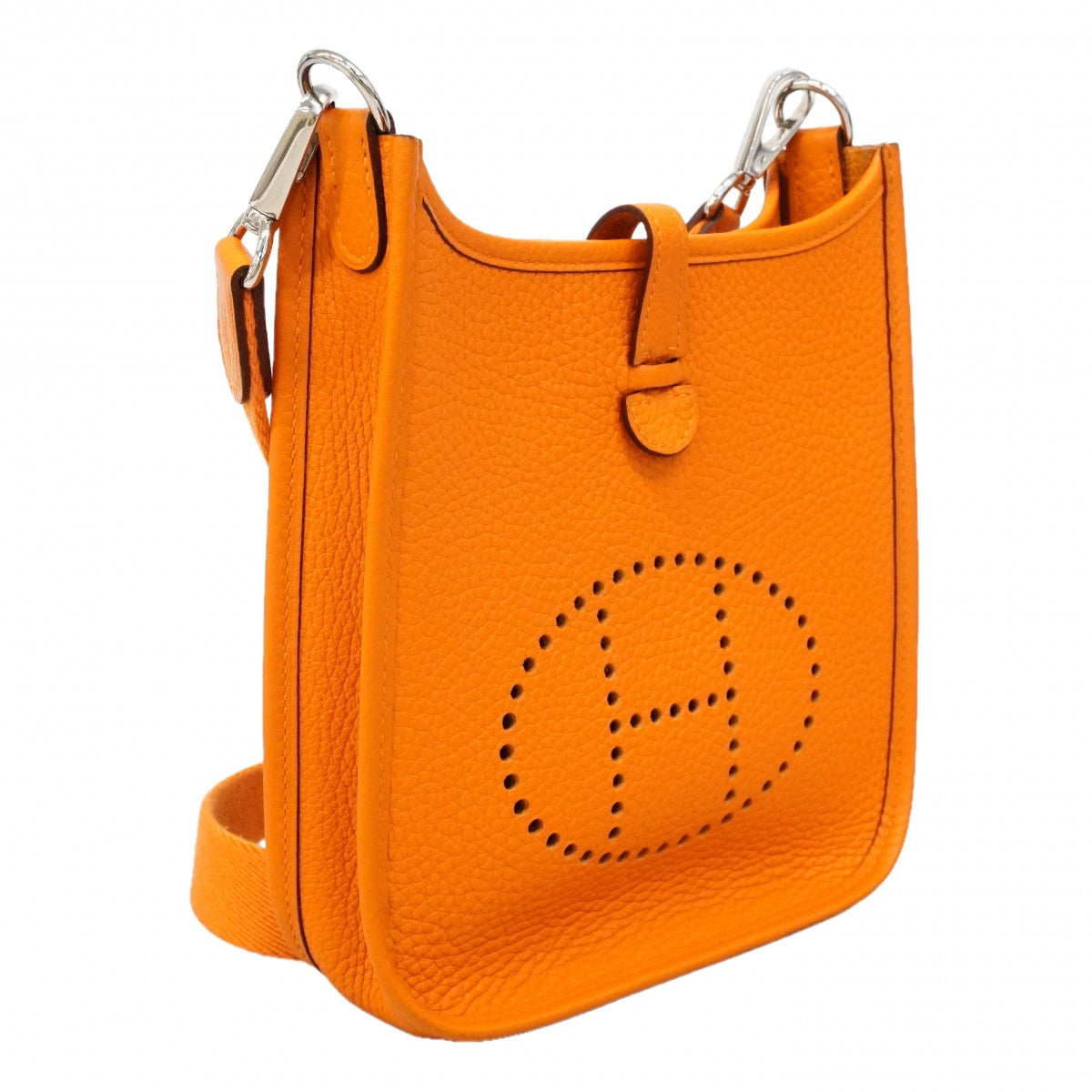 【6fc3637】エルメス ショルダーバッグ エヴリンTPM トリヨンクレマンス オレンジ シルバー金具 C刻印【中古】レディース
