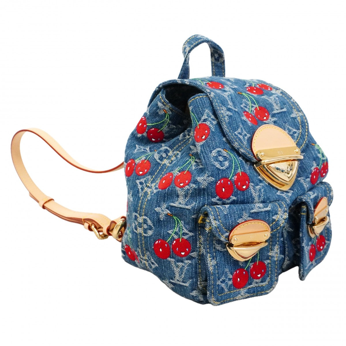 【6fc3639】ルイヴィトン リュック・デイパック モノグラムチェリー LV×TMヴェニス M13679 ブルー【中古】レディース