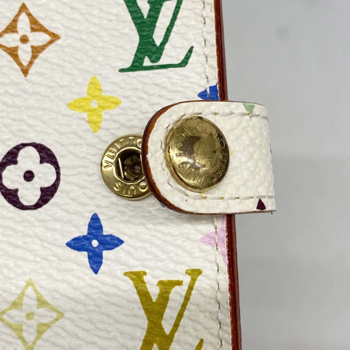 【6fc3669】ルイヴィトン 手帳カバー モノグラム・マルチカラー アジェンダミニ M92653 ブロン【中古】レディース