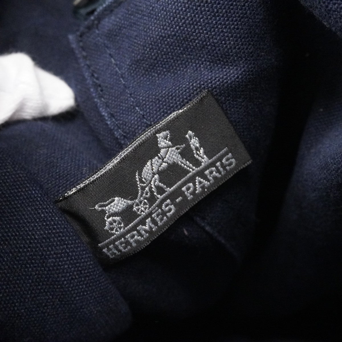 【6fc3680】エルメス トートバッグ フールトゥMM キャンバス ネイビー シルバー金具【中古】メンズ レディース ユニセックス
