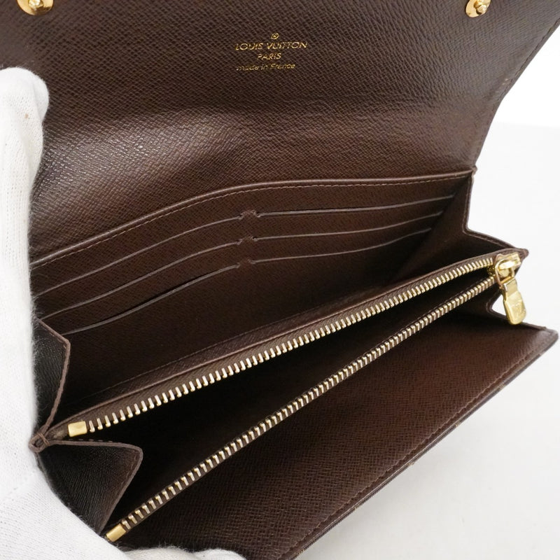 【6fc3687】ルイヴィトン 長財布 モノグラム・ミニラン ポルトフォイユサラ M95234 エベヌ【中古】レディース