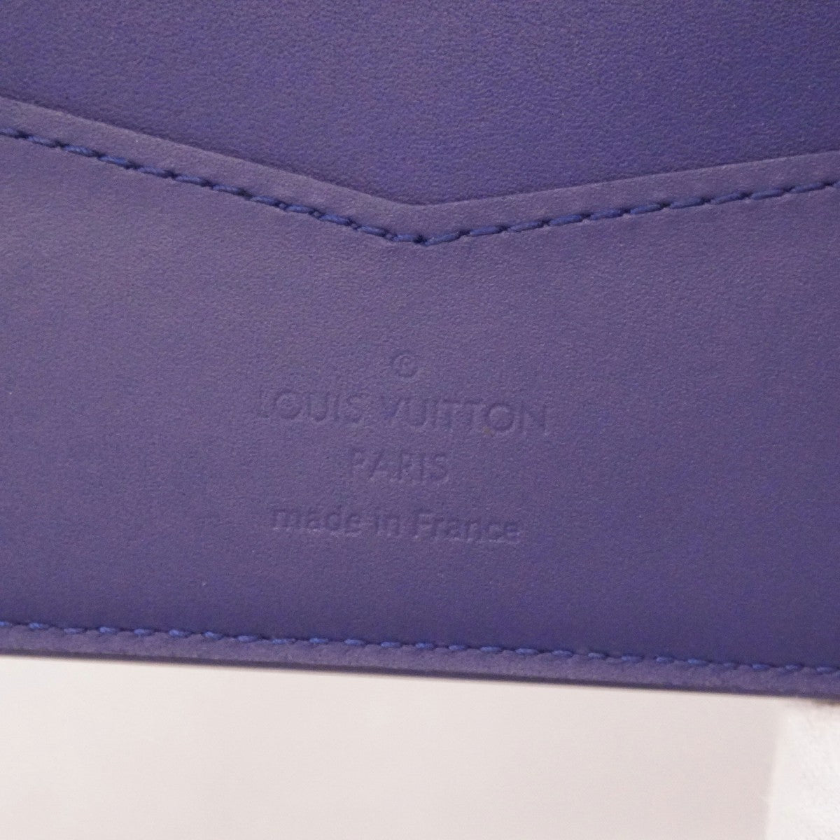 【6fc3702】ルイヴィトン 札入れ モノグラム バンダナ ポルトフォイユスレンダー M81404 ブルー【中古】メンズ