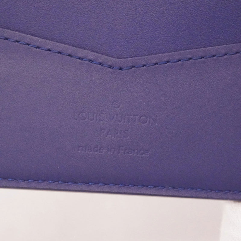 【6fc3702】ルイヴィトン 札入れ モノグラム バンダナ ポルトフォイユスレンダー M81404 ブルー【中古】メンズ