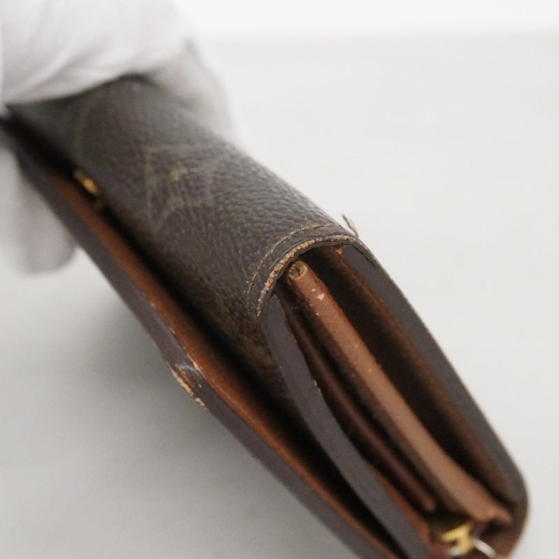 【6fc3713】ルイヴィトン 財布 モノグラム ポルトモネビエトレゾール M61730 ブラウン【中古】レディース