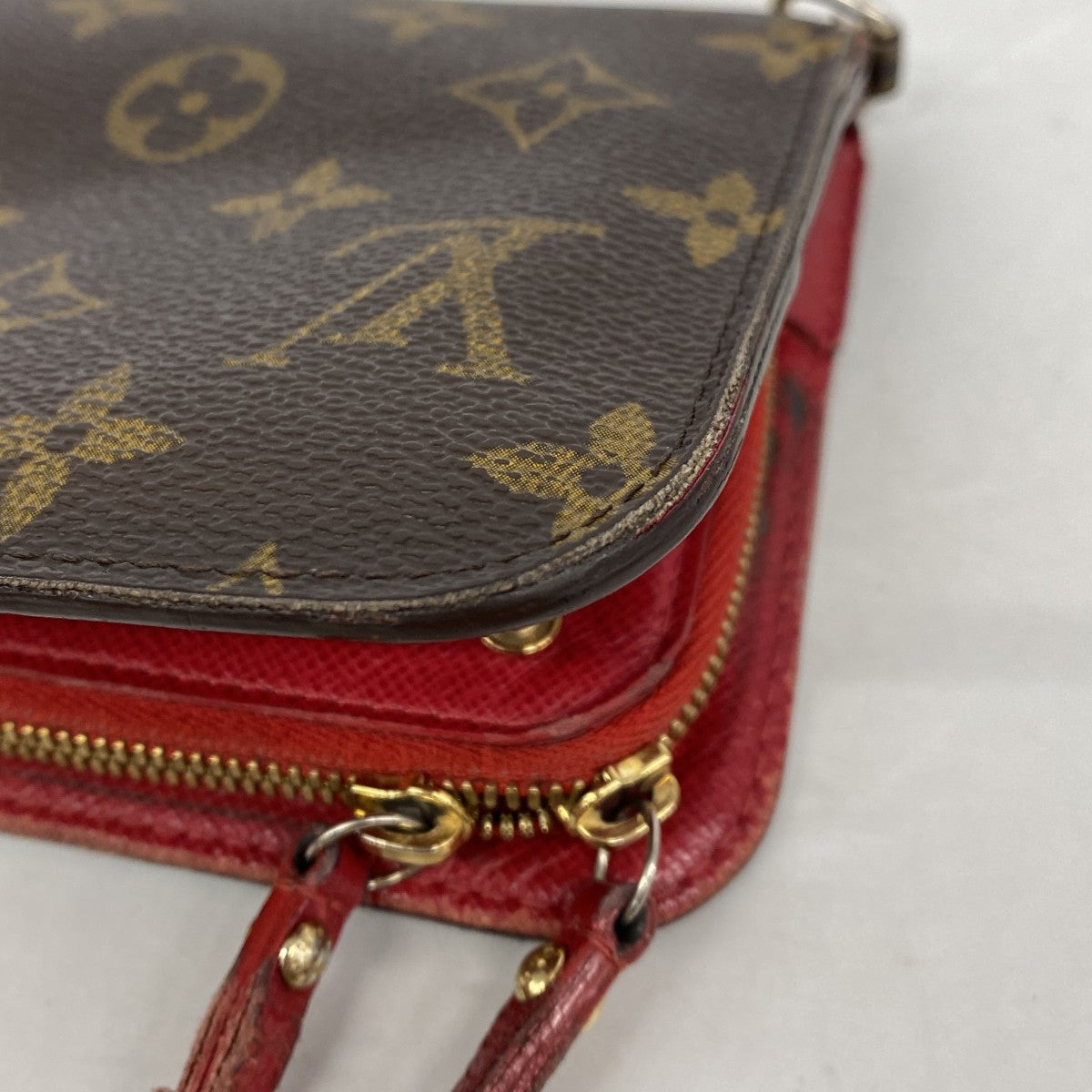 【6fc3723】ルイヴィトン 長財布 モノグラム ポルトフォイユアンソリット M60250 ブラウン ルージュ【中古】レディース